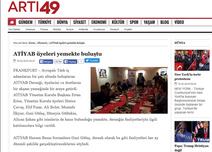 ATIYAB ARTI   Haberinde Yer aldı